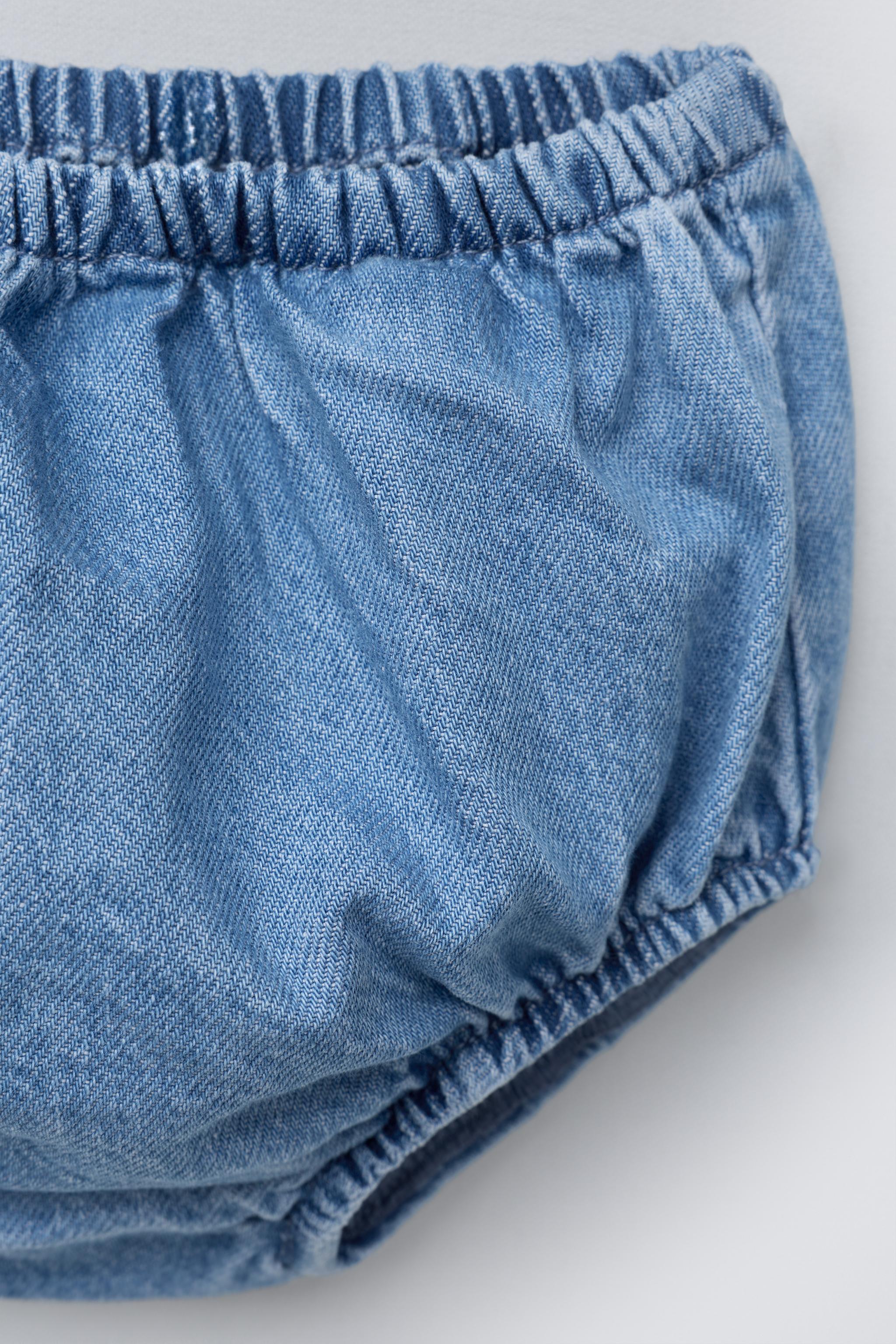 ROBE-SALOPETTE ET CULOTTE EN JEAN BRODÉ